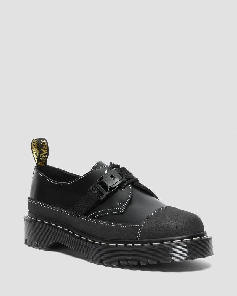 Zapatos Oxford Dr Martens 1461 Tech Made in England Hebilla Mujer Negros | MX 41BEX